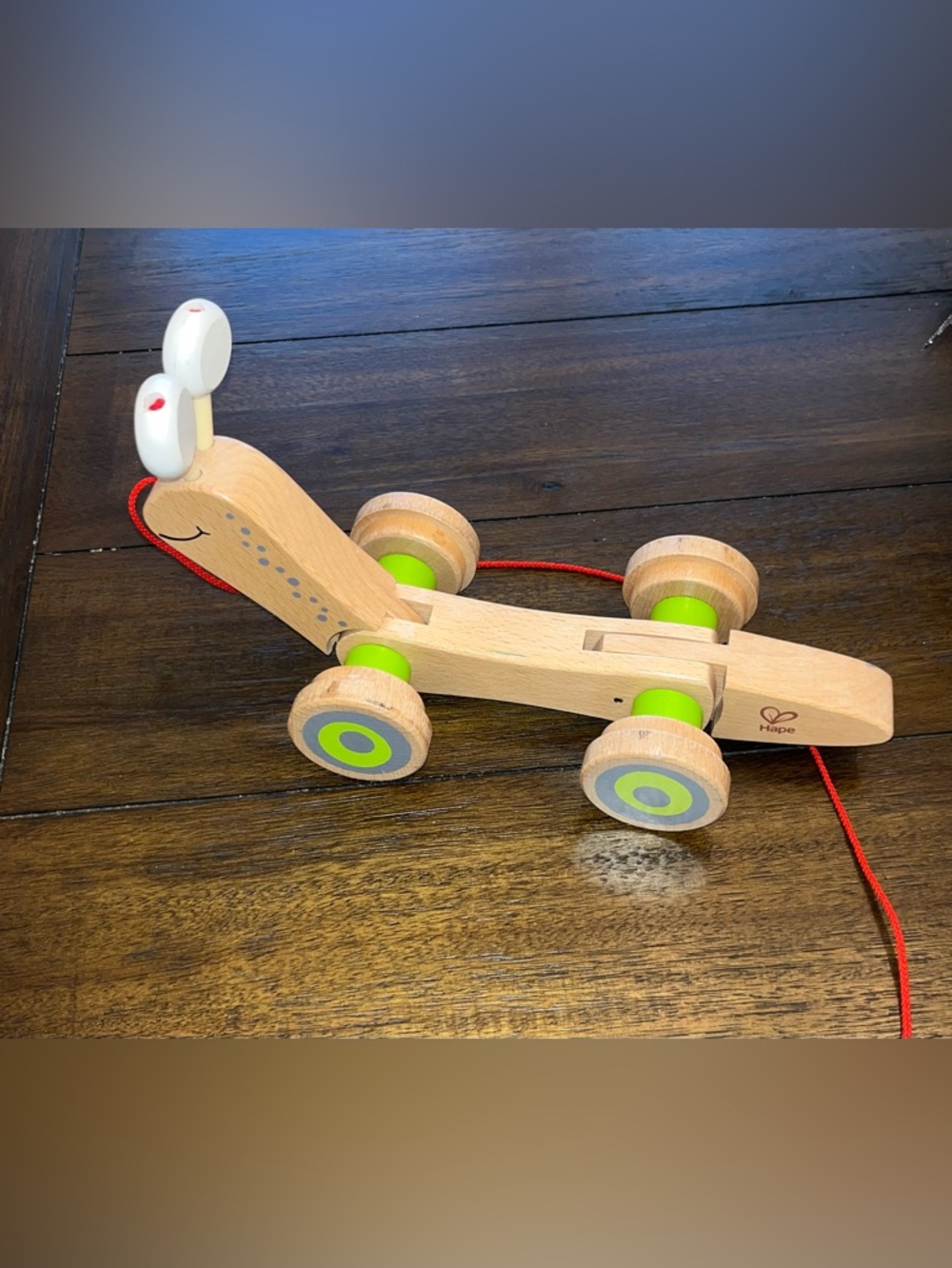 Hape Walk-A-Long Wooden Pull Toy / Toddler Walking Toy Natural Wood
